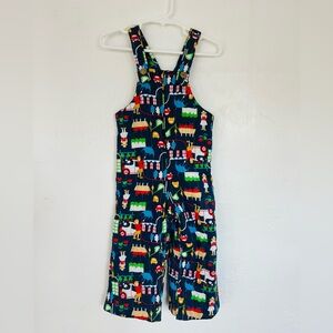 Vibrant Patterned Kids Overalls